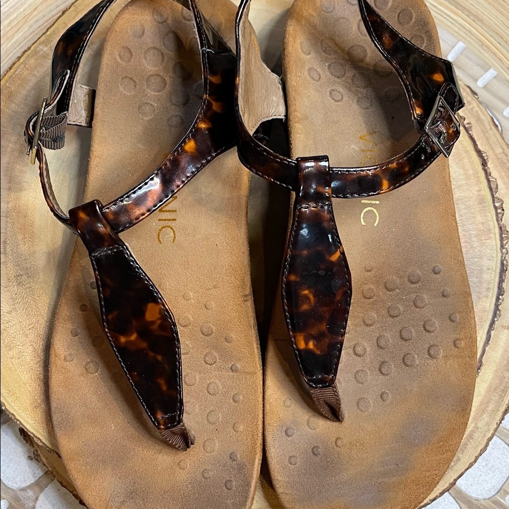 Vionic Rest Paden Backstrap Thong Brown Tortoise - image 2